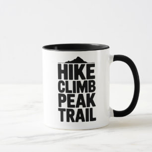 Taza Caminata Subir Pico Sendero Montaña Tipografía