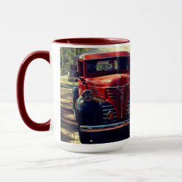 Taza Camión Antiguo en Estación de Servicio Rústica