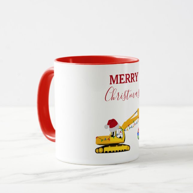 Taza Camión de construcción de excavadoras de navidades (Anverso izquierdo)