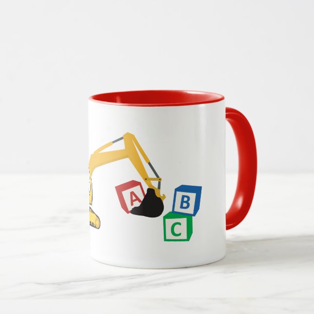 Taza Camión de construcción excavadora ABC (Anverso derecho)