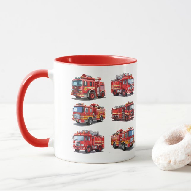 Taza Camión de Fuego Rojo (Con donut)