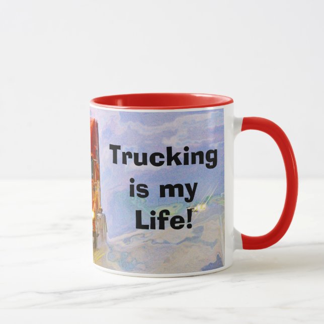 Taza Camión grande de carga roja para niños y camionero (Derecha)
