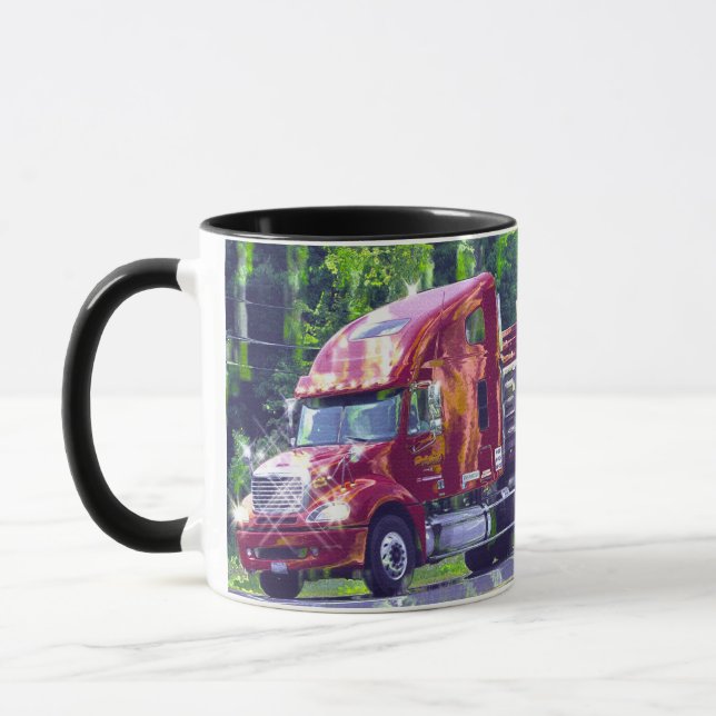 Taza Camión grande de carga roja para niños y camionero (Izquierda)