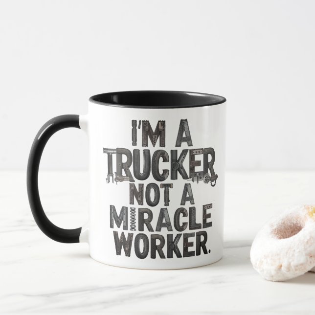 Taza Camionero no un trabajador milagroso (Con donut)