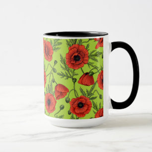 Taza Camionetas rojas y verdes en verde lima