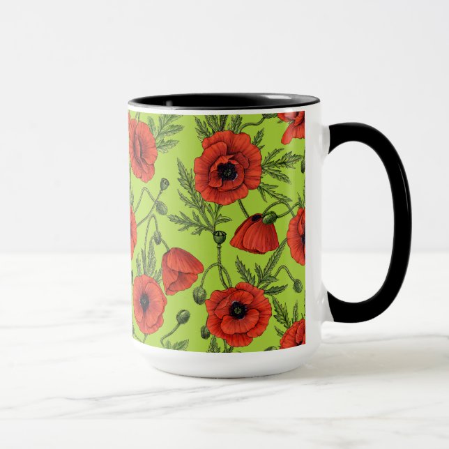 Taza Camionetas rojas y verdes en verde lima (Derecha)