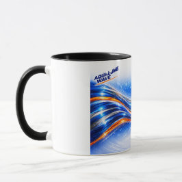 Taza Camisa Aqualume Wave – Flujo abstracto azul naranj