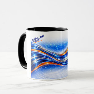 Taza Camisa Aqualume Wave – Flujo abstracto azul naranj