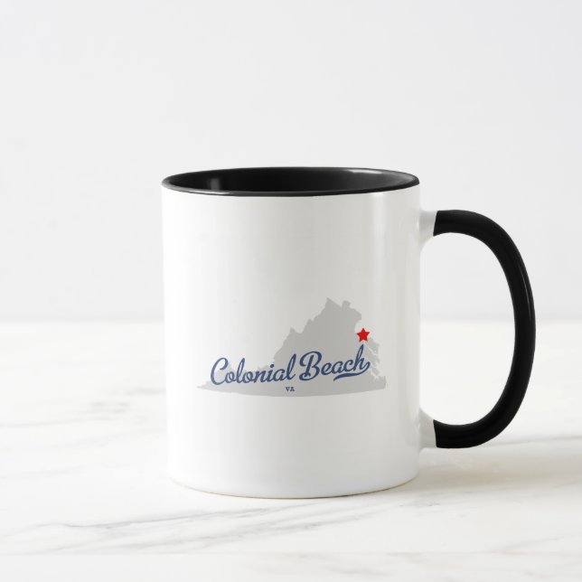 Taza Camisa colonial de Virginia VA de la playa (Derecha)