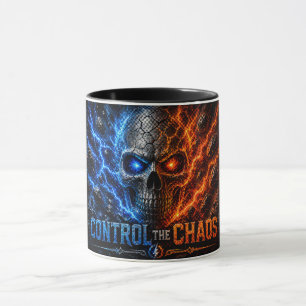 Taza Camiseta 3D Cráneo Fuego vs Hielo –