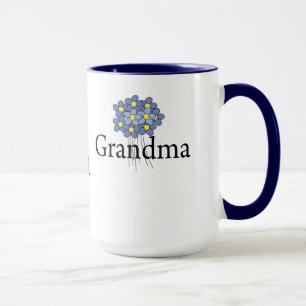 Taza Camiseta Abuela Flor Azul Bonita