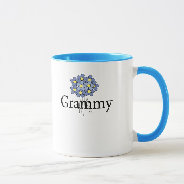 Taza Camiseta azul bonita de Grammy de la flor (Derecha)