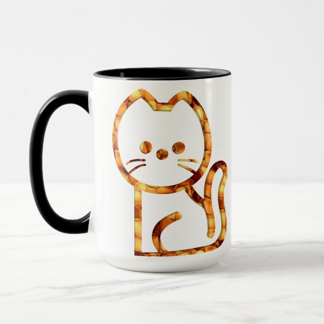 Taza Camiseta de gato de panal de oro  (Izquierda)