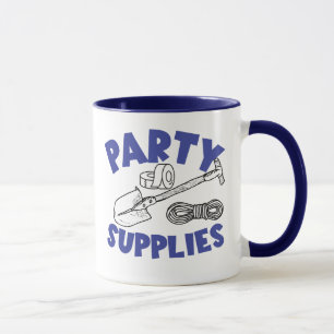 Taza camiseta de la relación de suministro de fiestas d