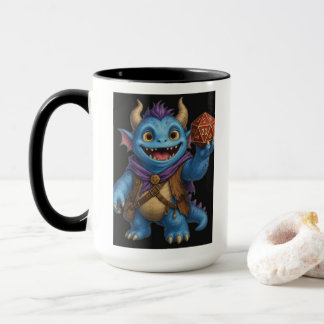Taza Camiseta de monstruo de fantasía lindo sosteniendo