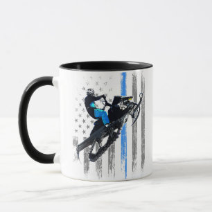 Taza Camiseta de moto de nieve de la bandera americana