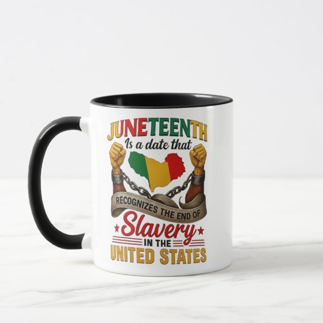Taza Camiseta divertida de Juneteenth de Blissboy Noved (Izquierda)