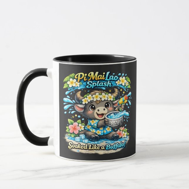 Taza Camiseta Divertida Pi Mai Lao Salpicada Como Un Bú (Izquierda)