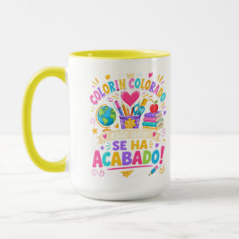 Taza Camiseta Fin De Curso Profe Español Colorado
