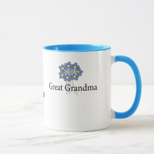 Taza Camiseta Flor Azul Bonita Bisabuela