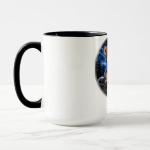 Taza Camiseta infantil de lobo bebé lindo bajo la luna