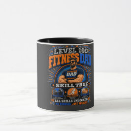 Taza Camiseta Level 100 Fitness Dad – Skill Tree Gym Da