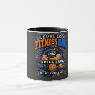 Taza Camiseta Level 100 Fitness Dad – Skill Tree Gym Da