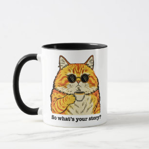 Taza Camiseta Qué Historia Tuya, Gato Sarcástico