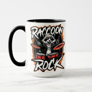 Taza Camiseta Raccoon Rock - Funny Raccoon Cowboy Desig