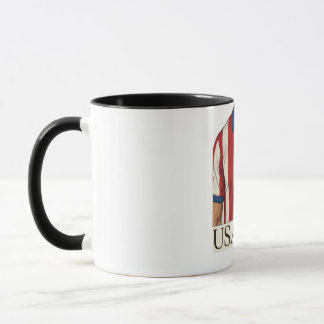Taza Camiseta Retro USA Fútbol Estilo Patriótico Rojo B