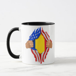 Taza Camiseta Sangre Rumana Dentro de Mí Bandera de Rum