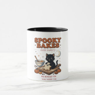 Taza Camiseta Spooky Bakes, Tee de Gato Negro de Hallow