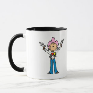Taza Camisetas de vaquera sheriff con figuras de palito
