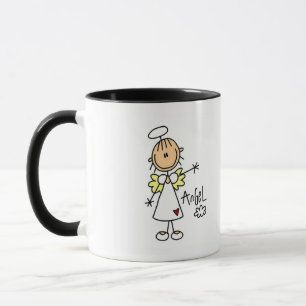 Taza Camisetas y regalos de ángel de figuras de palitos