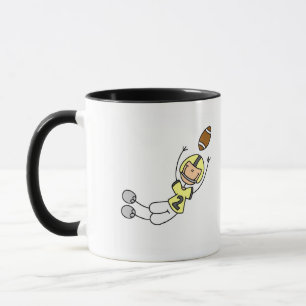 Taza Camisetas y regalos de jugador de fútbol amarillo