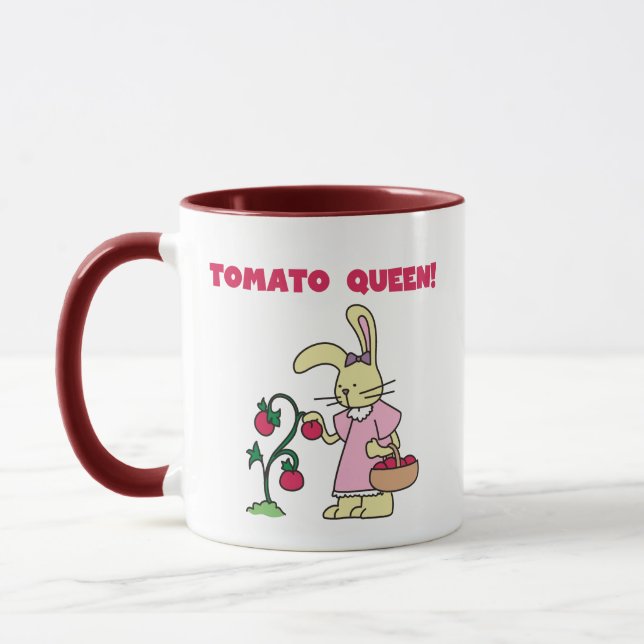 Taza Camisetas y regalos de la reina del tomate (Izquierda)