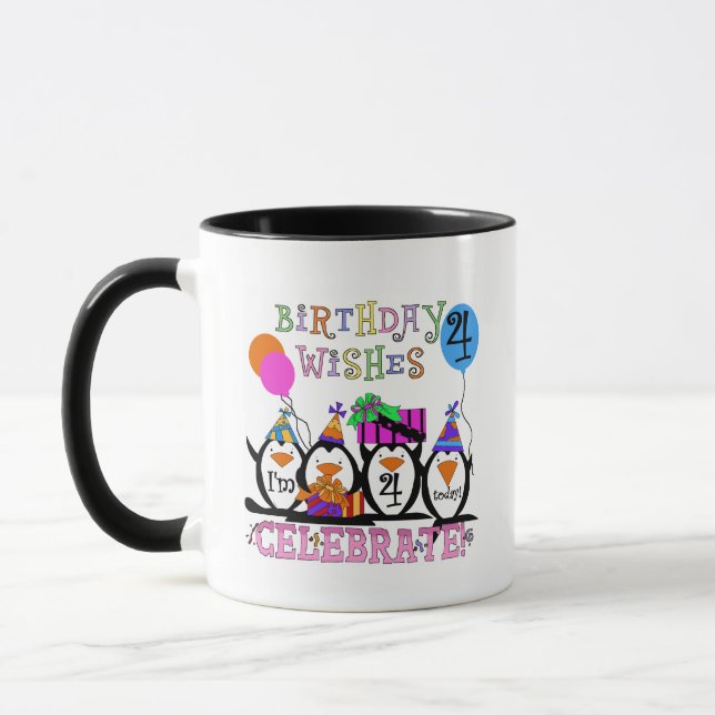 Taza Camisetas y regalos de los Pingüinos Silly 4º cump (Izquierda)