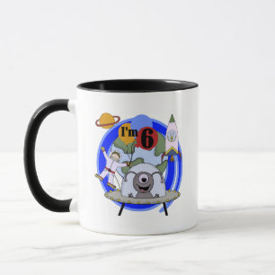 Taza Camisetas y regalos del 6º cumpleaños del espacio