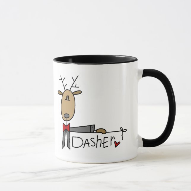 Taza Camisetas y regalos del reno de Dasher (Derecha)