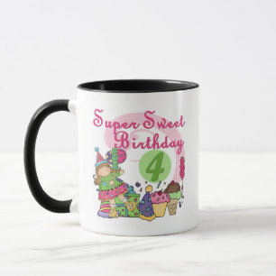 Taza Camisetas y regalos para el cuarto cumpleaños