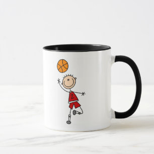 Taza Camisetas y regalos rojos del baloncesto de los