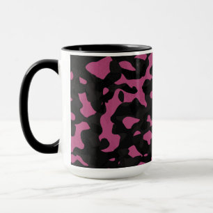 Taza Camo abstracto rosa y negro texturizado