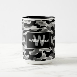 Taza Camo urbano en blanco y negro con personalización