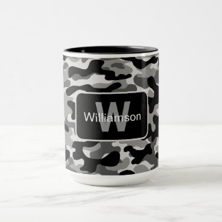 Taza Camo urbano en blanco y negro con personalización 