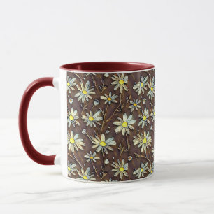 Taza Camomiles en flor - Diseño de patrones florales mo