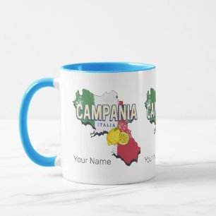Taza Campania Italia Región Retro Mapa de recuerdos de 