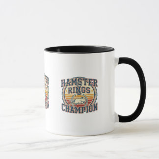Taza Campeón de Anillos de Hámster Diseño Retro