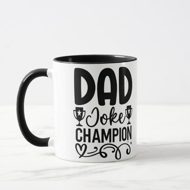 Taza Campeón de Chiste de papá | Gracioso regalo del Dí (Izquierda)