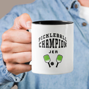 Taza Campeón de Pickleball Nombre Personalizado Inicial