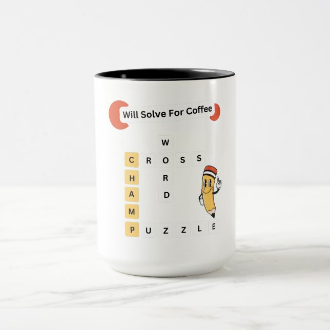 Taza Campeón De Rompecabezas De Palabra Cruda: Resolver (Centro)
